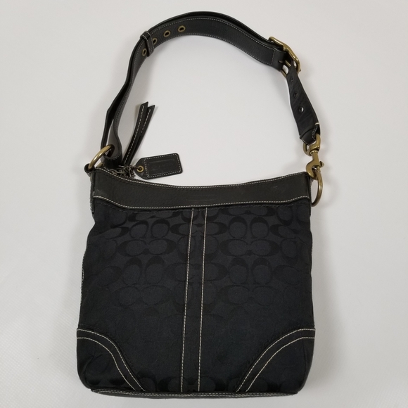 Coach Black Logo Jacquard Convertible Crossbody Shoulder Bag - Picture 2 of 12